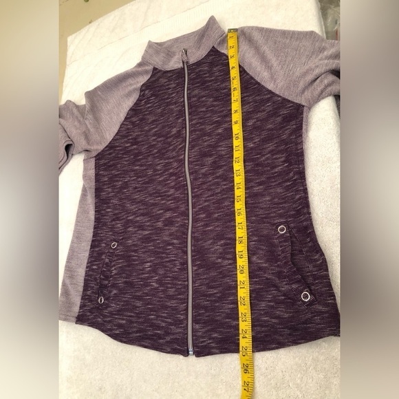 Weekends by Chicos Purple Spacedye Full Zip Jacket Size 2 Large - Picture 10 of 16